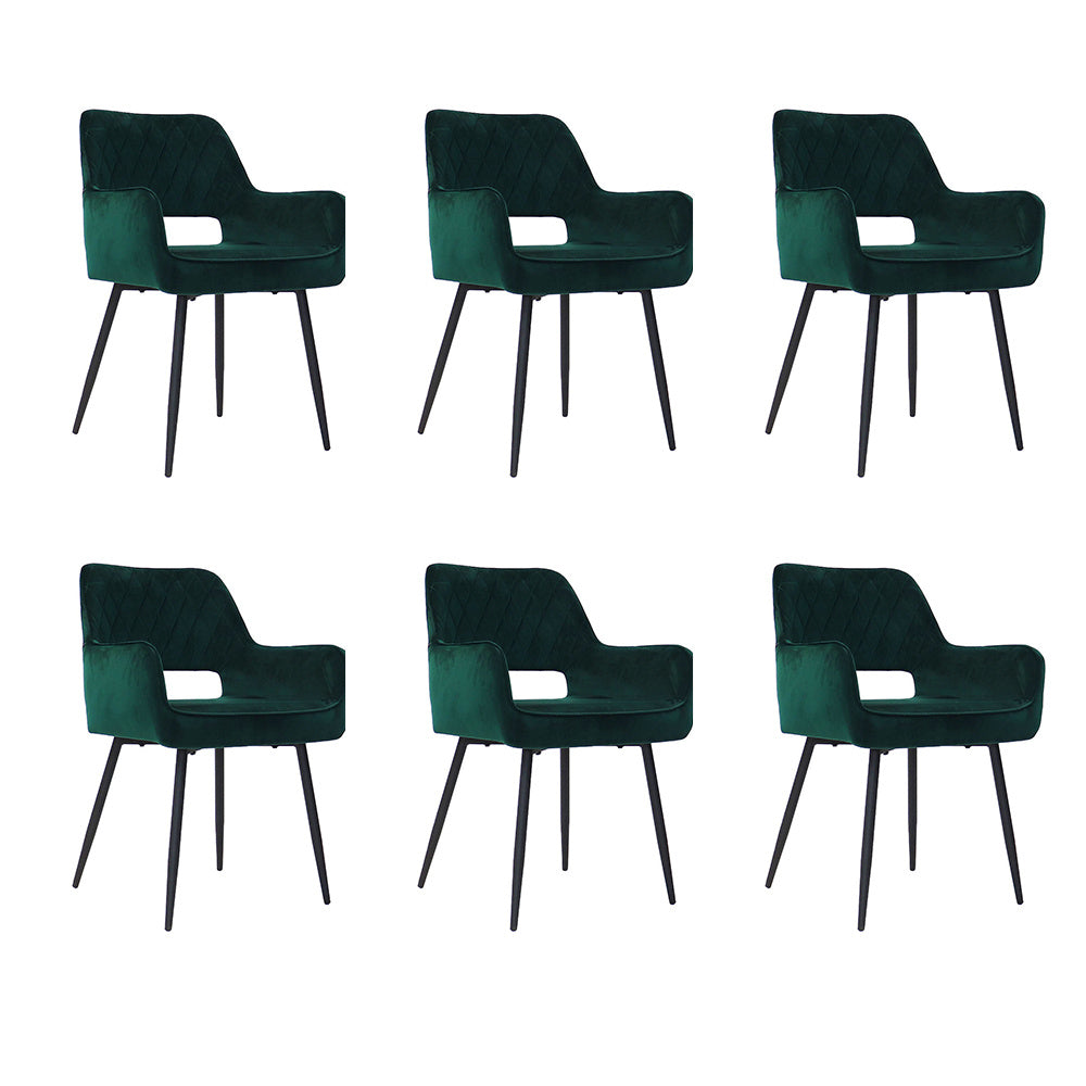 Bronx71 Velvet eetkamerstoel Mika donkergroen - Eetkamerstoelen set