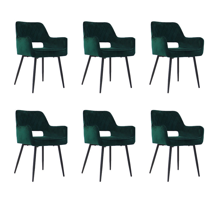 Bronx71 Velvet eetkamerstoel Mika donkergroen - Eetkamerstoelen set