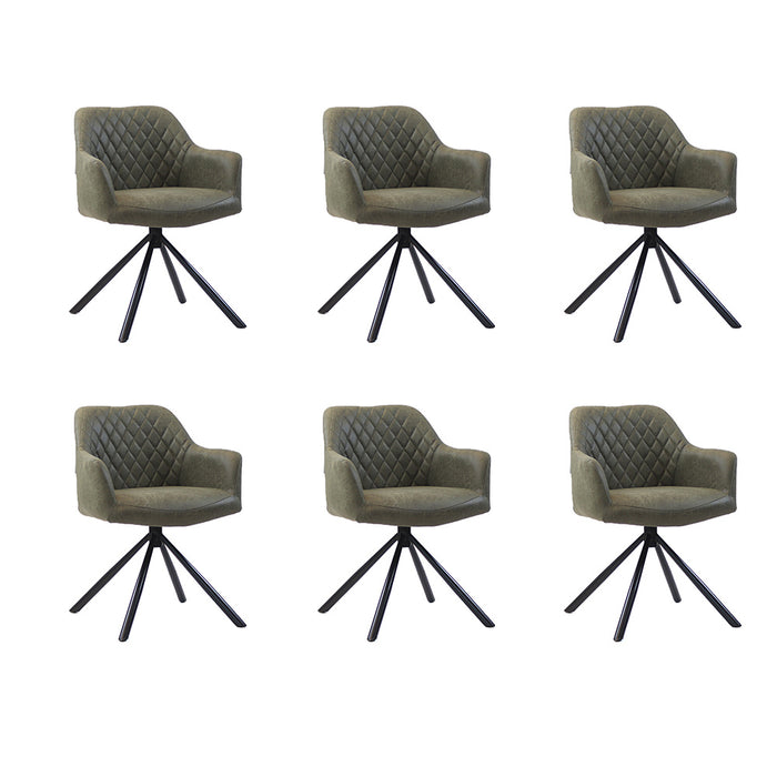 Bronx71 Industriële eetkamerstoel Dex olijfgroen eco-leer -