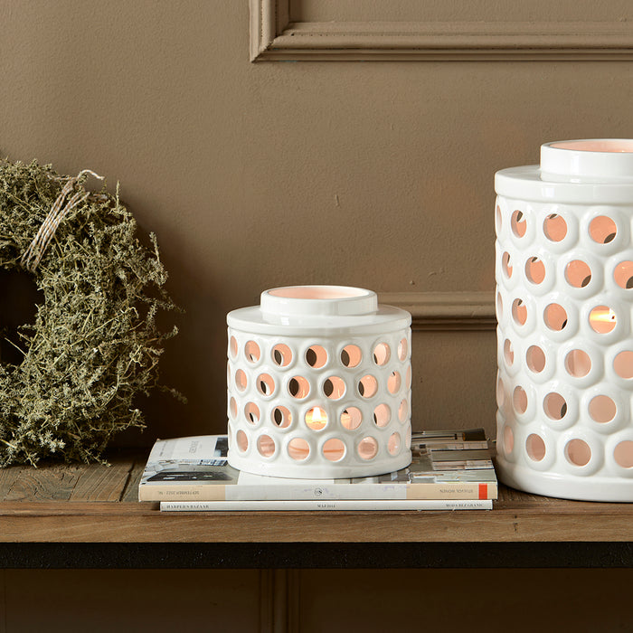 Riviera Maison Windlicht wit, Kaarsenhouder - La Baule S - Porselein