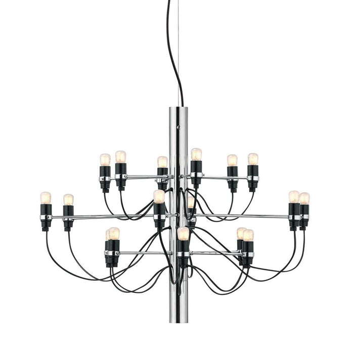 2097|18 by Gino Sarfatti kroonluchter Ø69 transparant chroom