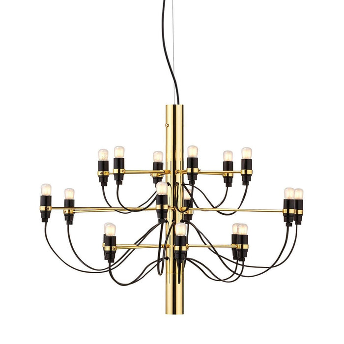 2097|18 by Gino Sarfatti kroonluchter Ø69 transparant messing