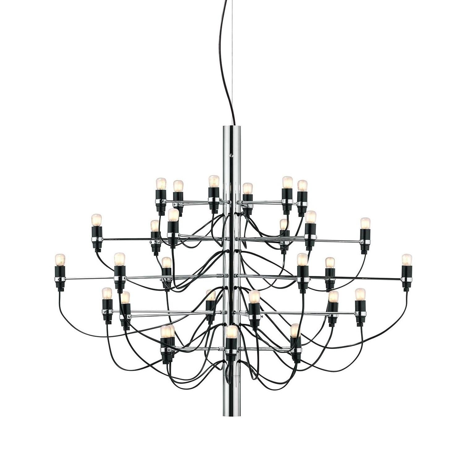 2097|30 by Gino Sarfatti kroonluchter Ø88 transparant chroom