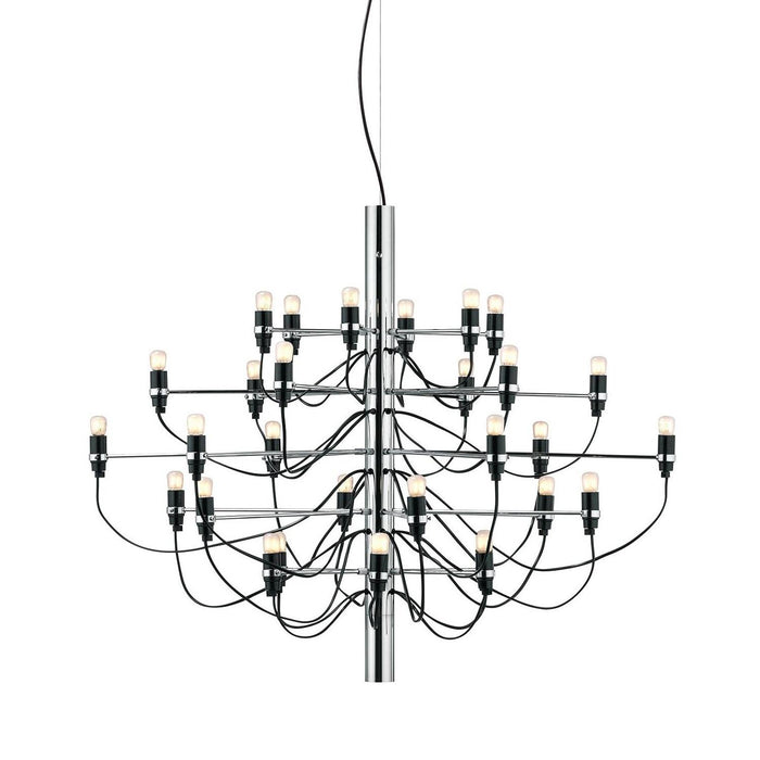 2097|30 by Gino Sarfatti kroonluchter Ø88 transparant chroom