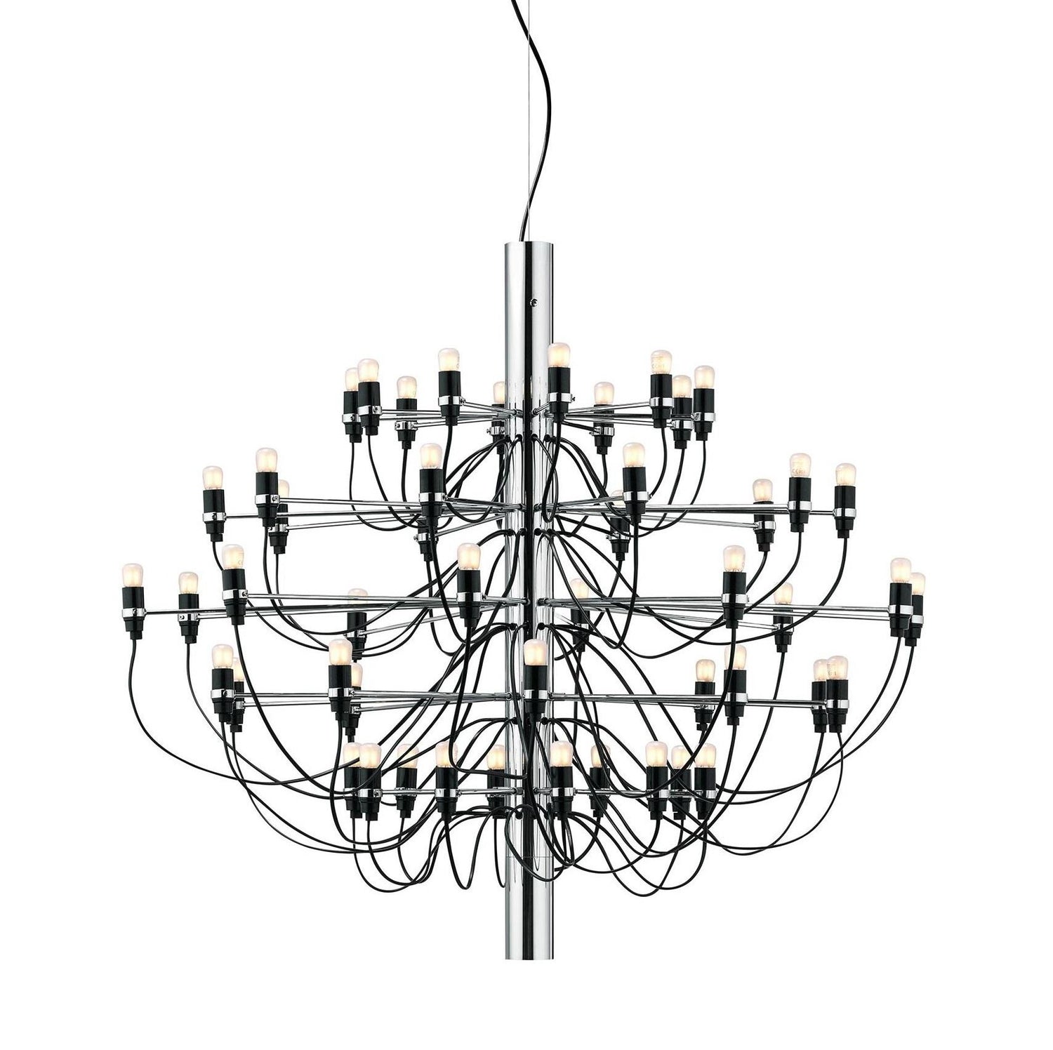 2097|50 by Gino Sarfatti kroonluchter Ø100 transparant chroom