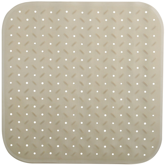 MSV Douche|bad anti-slip mat badkamer - rubber - beige - 54 x 54 cm