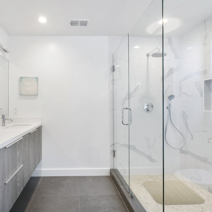 MSV Douche|bad anti-slip mat badkamer - rubber - beige - 54 x 54 cm