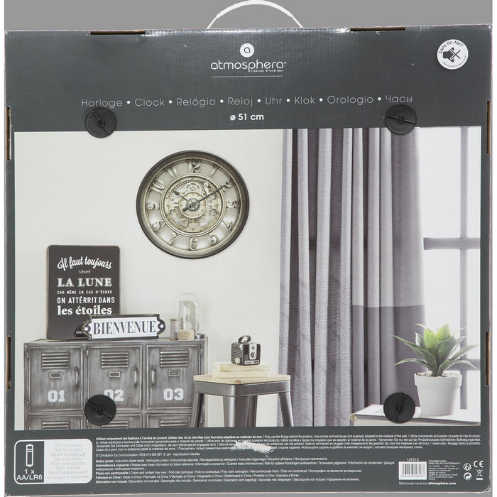 Atmosphera - Industriële wandklok - Diameter 51cm