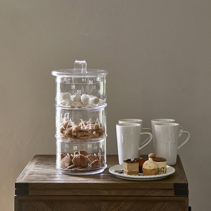 Riviera Maison Koffiemokken Set, Wit - Monogram - 2 stuks