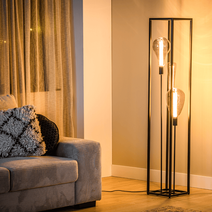 Vurna - Jadah vloerlamp zwart staal 160 cm