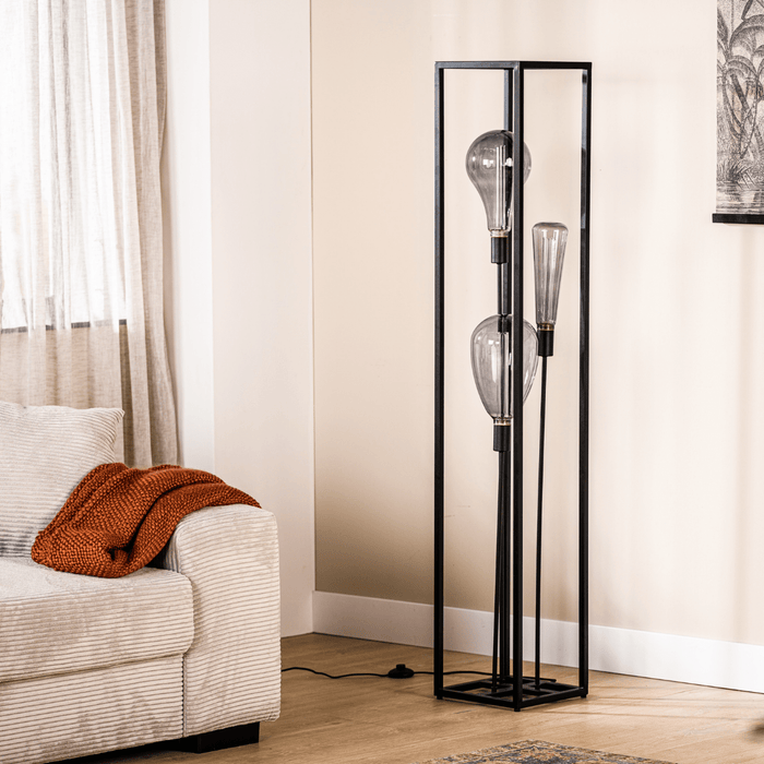 Vurna - Jadah vloerlamp zwart staal 160 cm