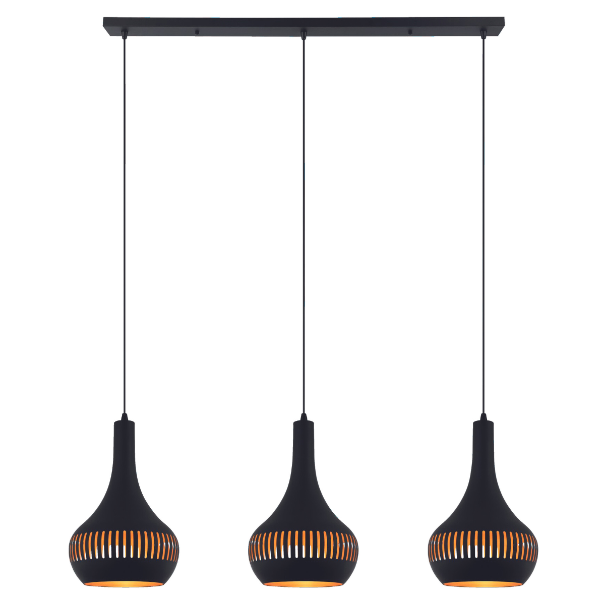 Vurna - Janelle hanglamp 3L 125 cm kegel zwart