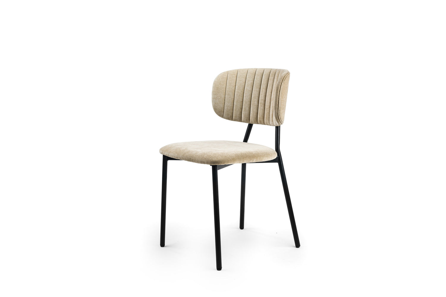 Duverger Retro - Eetkamerstoelen - set van 2 - stoffen zit - crème -