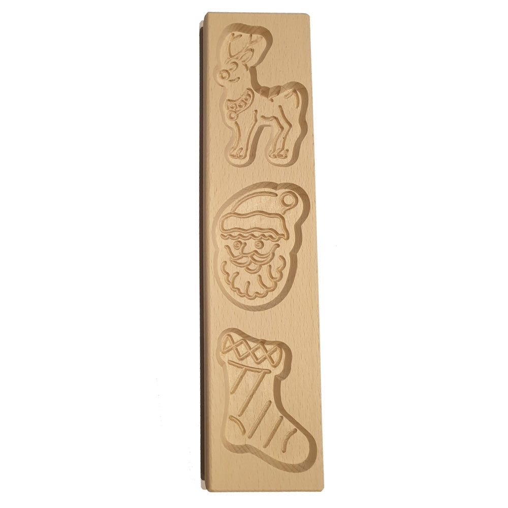 Habitas4U - Speculaasplank Kerst - Rendier, Kerstman, Kerstsok - Habit
