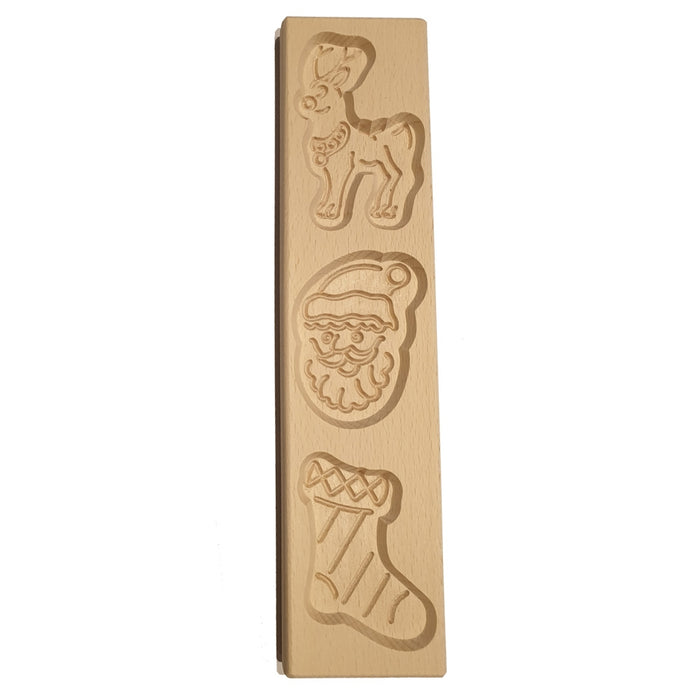 Habitas4U - Speculaasplank Kerst - Rendier, Kerstman, Kerstsok - Habit