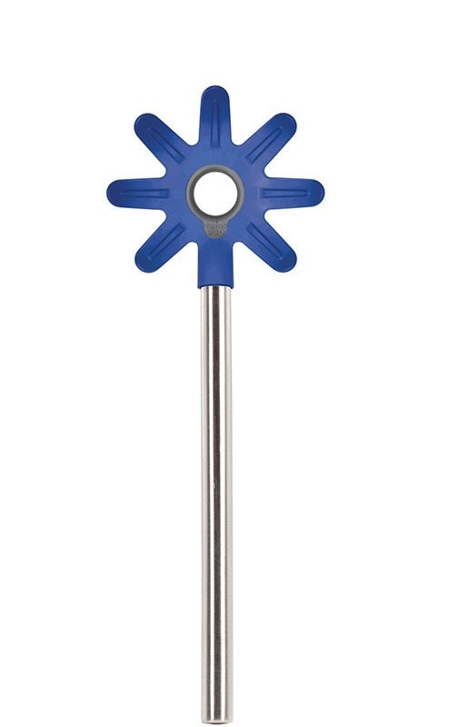 Keukenhulp RVS Siliconen Pastalepel met RVS handgreep Stratus Blue