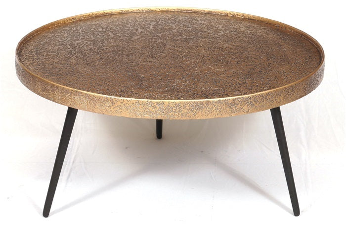 Homestylingshop Ronde salontafel - bijzettafel antiek goud - salon ta…