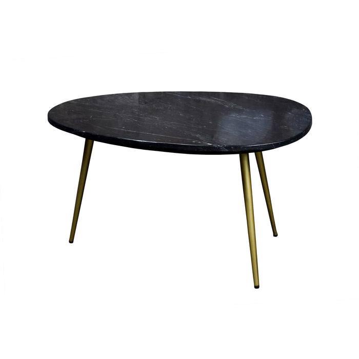 Livingfurn Salontafel Organic Marble 70cm Marmer | Gecoat Staal