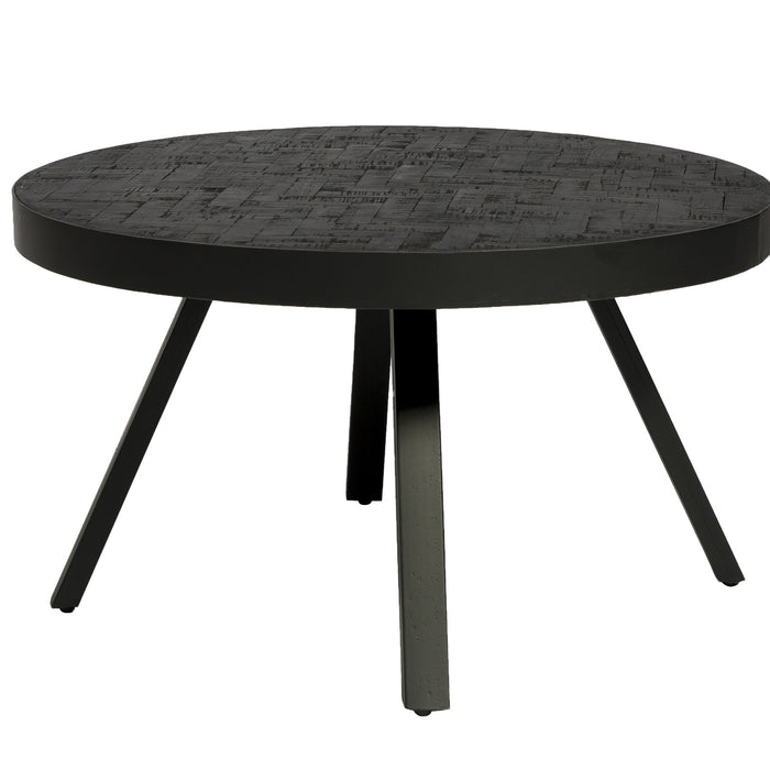 Duverger® Herringbone -Salontafel - rond - dia 74cm - zwart - visgraat