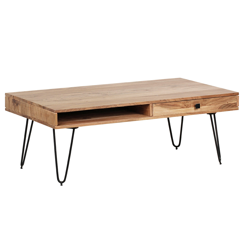 24Designs Bryson Salontafel Met Laden - L120xB60xH43 Cm - Massief