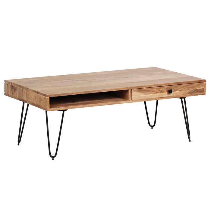 24Designs Bryson Salontafel Met Laden - L120xB60xH43 Cm - Massief