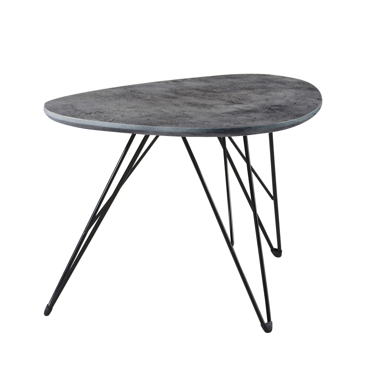 D - Hoyz - Salontafel Nier - MDF Betonlook - Bruin - 60x40x38cm