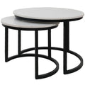 Home67 - Salontafel Eloza Marmer - Set van 2 Groot - Wit|Zwart