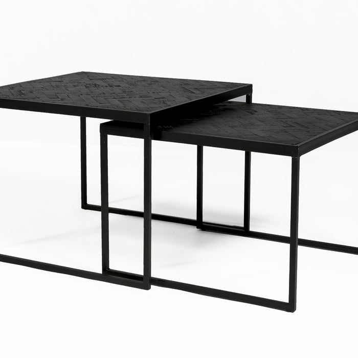 Duverger® Herringbone - Salontafels large - set van 2 - zwart - visgra