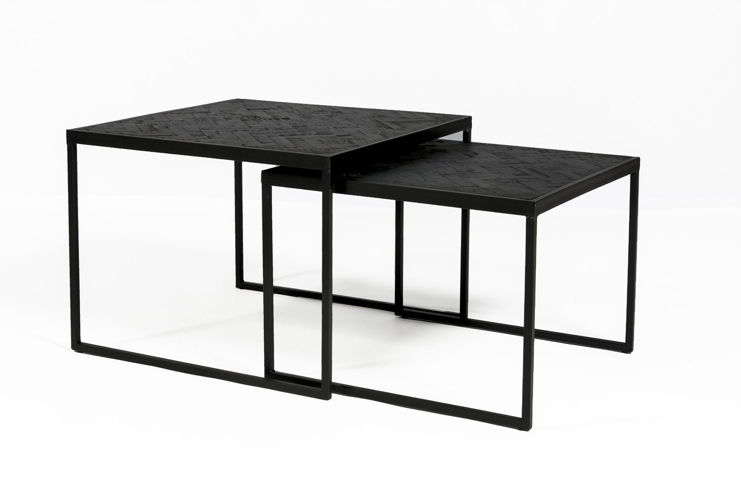 Duverger® Herringbone - Salontafels large - set van 2 - zwart - visgra