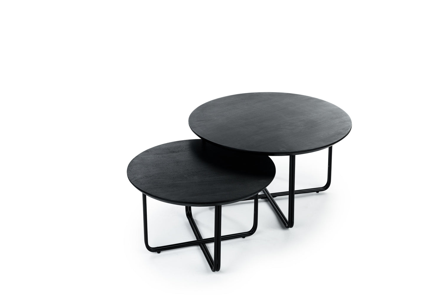 Duverger® Cross Scandinavian - Salontafels - set van 2 - rond - acacia