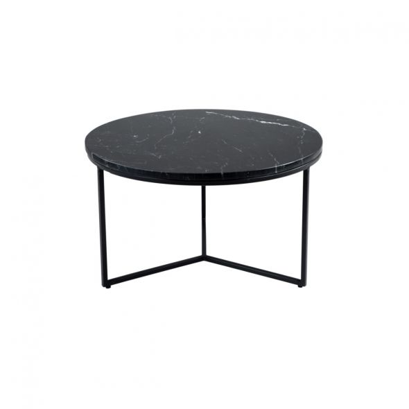 KICK SALONTAFEL MARBLE ROND 70X70 CM - ZWART