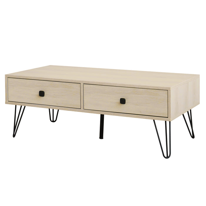 QUVIO Salontafel met 2 lades- QUV1024 - Sand