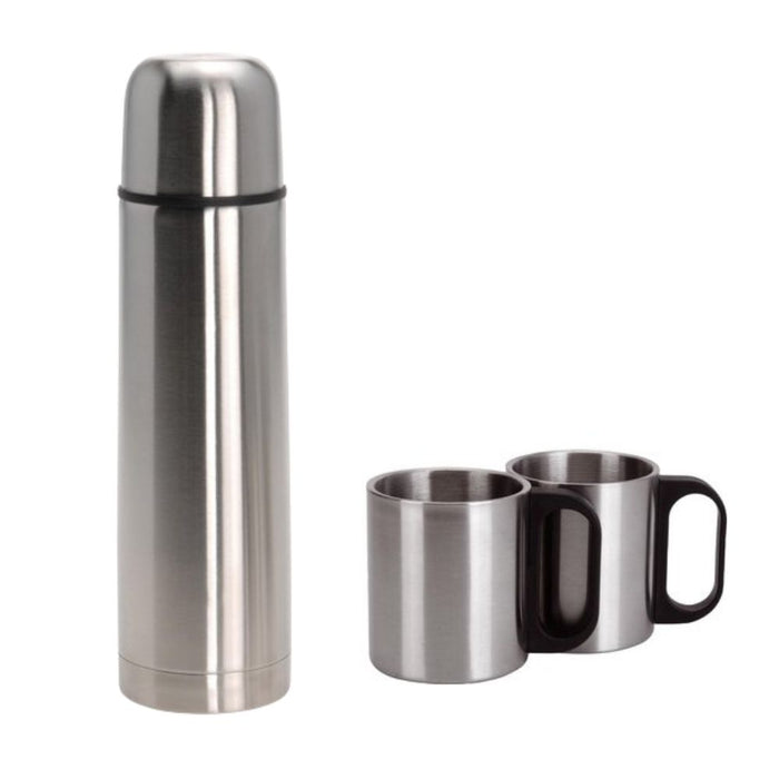 Orange85 RVS Thermoskan Thermosfles met bekers 1L  2 Bekers met Oor