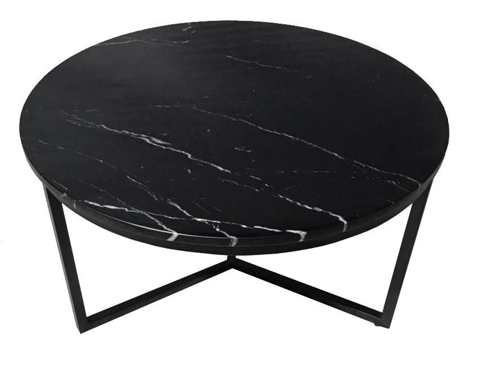 Duverger Marble - Salontafel - rond 74cm - marmer - zwart generfd -