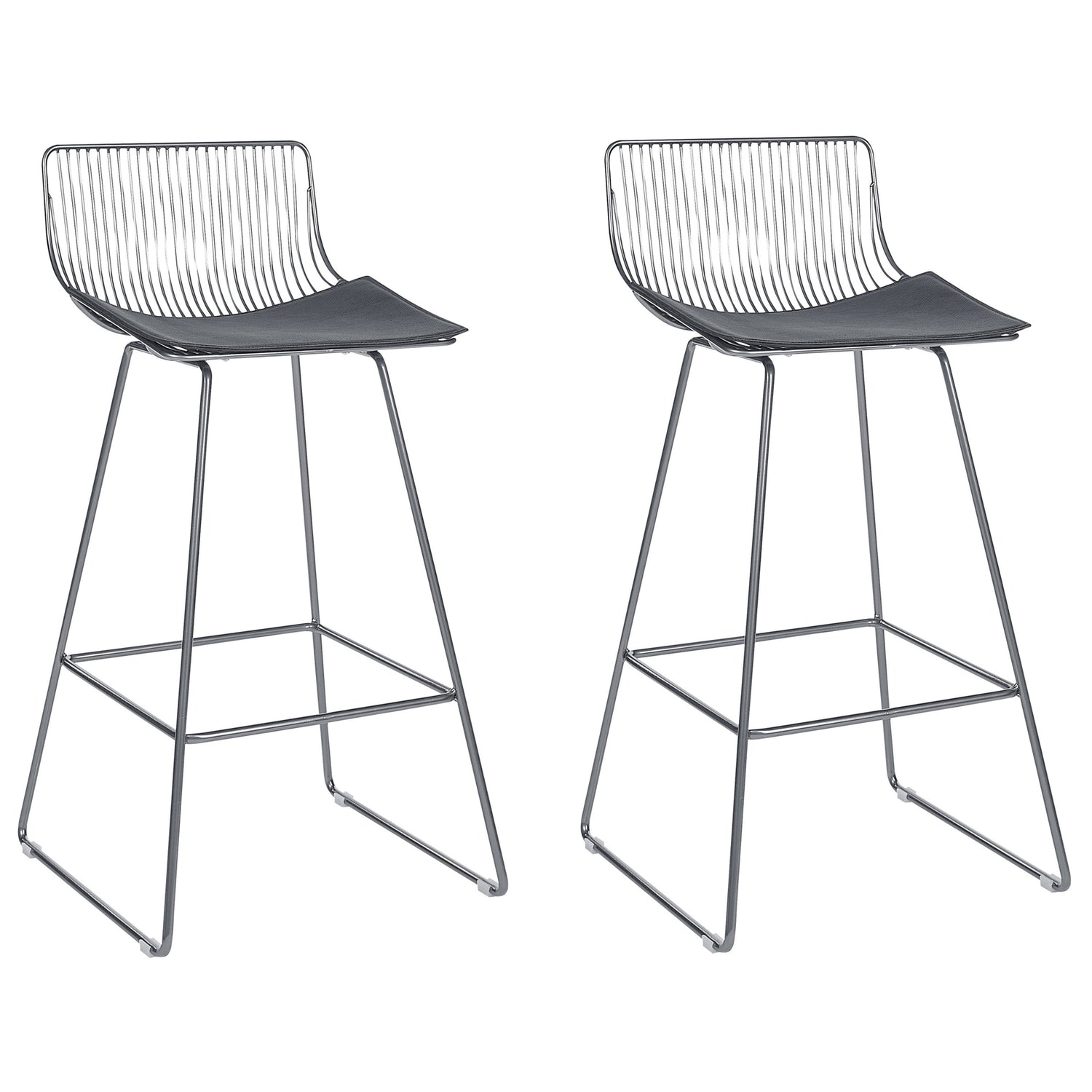 Beliani - FREDONIA - Barkruk set van 2 - Zilver - Metaal