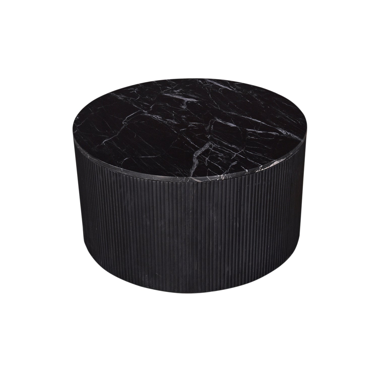 Giga Meubel - Salontafel Marmer Rond - Zwart - 70x70x38cm - Glitzie