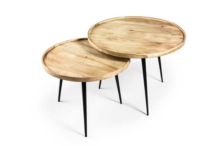 Duverger® Natural - Salontafels - set van 2 - rond - acacia - naturel