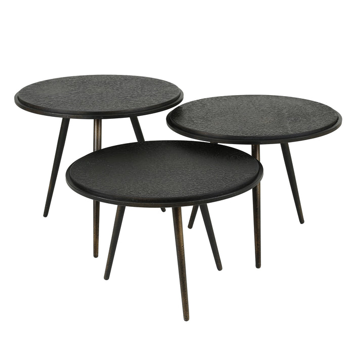 Duverger® Heavy Metal - Salontafel - set van 3 - rond - metaal - zwart