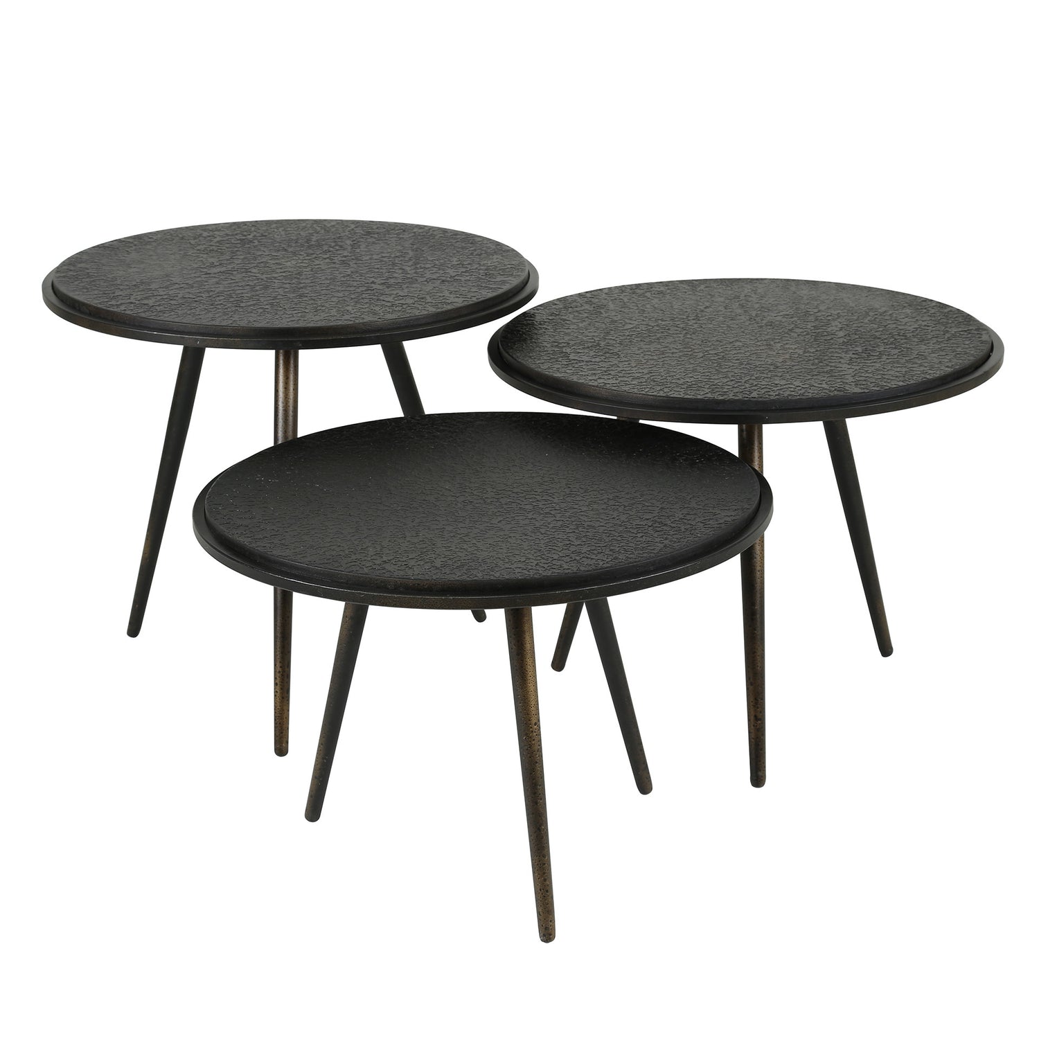 Duverger® Heavy Metal - Salontafel - set van 3 - rond - metaal - zwart