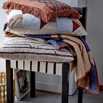 Bloomingville Roosi Plaid - 150 x 130 cm - Blauw