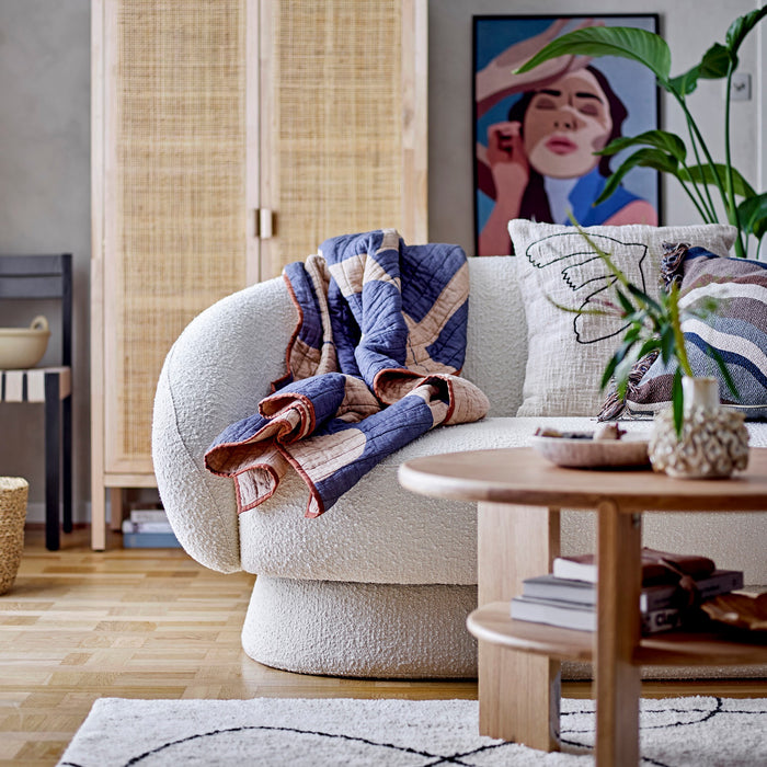 Bloomingville Roosi Plaid - 150 x 130 cm - Blauw