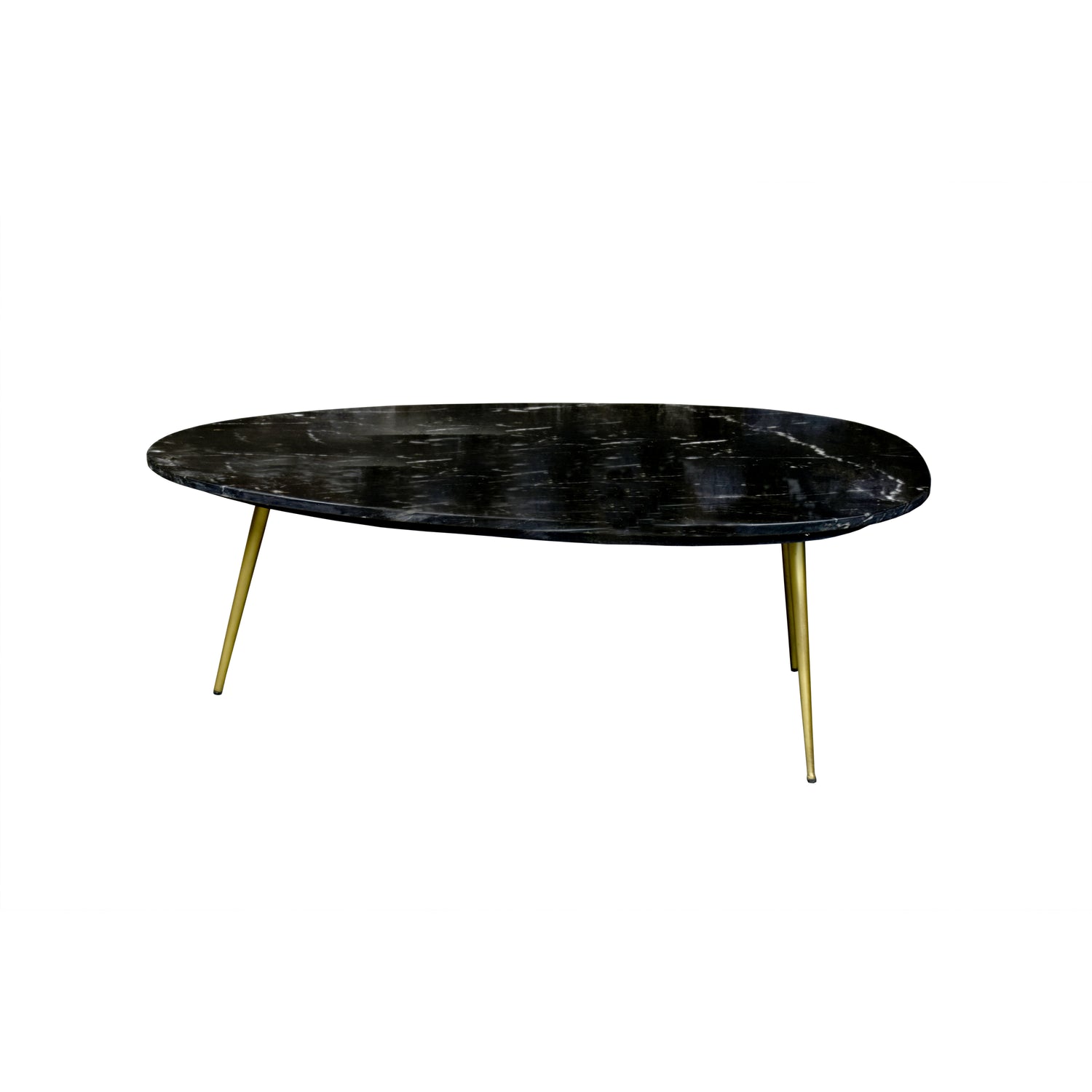 D - Livingfurn - Salontafel Organic Zwart Goud - 55x110x40 - Marmer