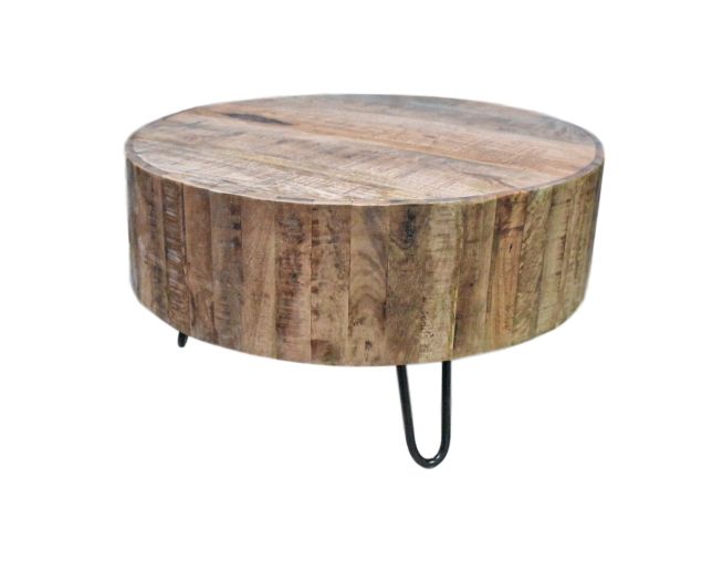 HSM - Salontafel Melbourne - 70x70 cm - Rustiek Mangohout|ijzer