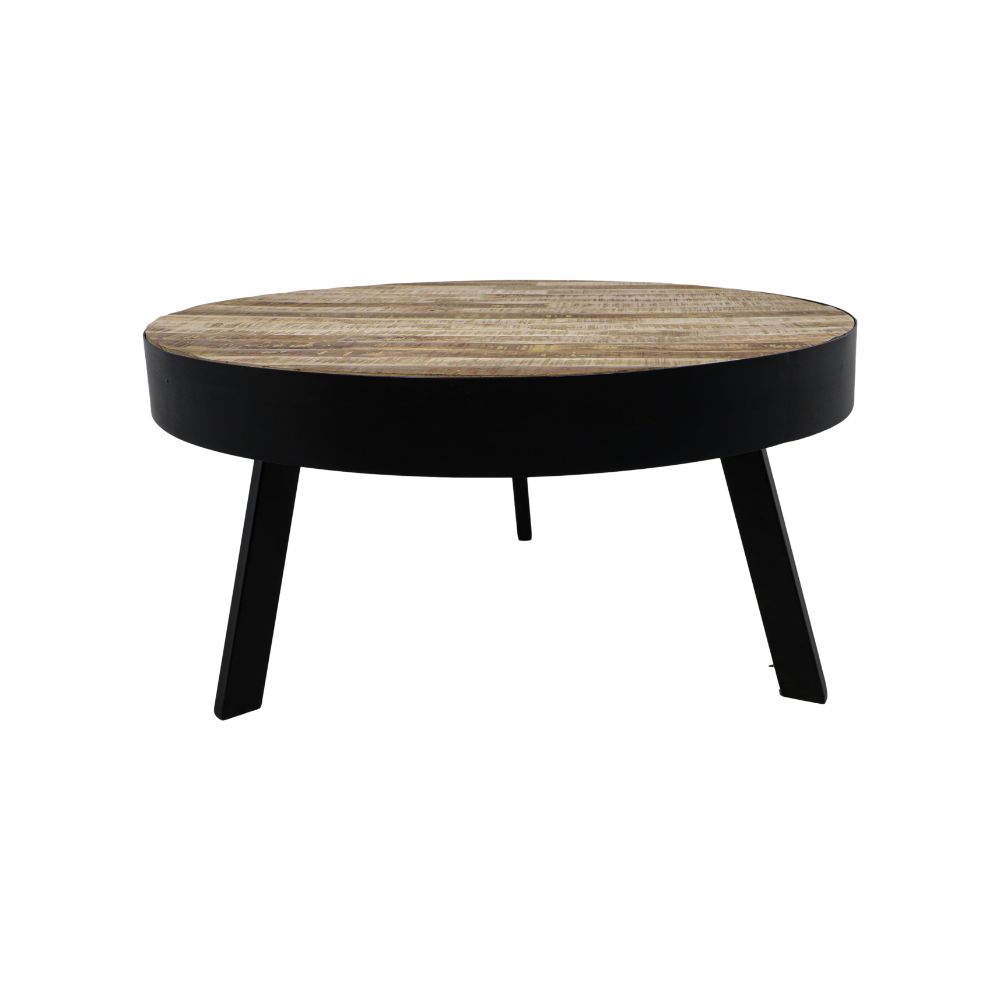 HSM Bijzettafel Montreal - ø70X35 - Naturel|zwart