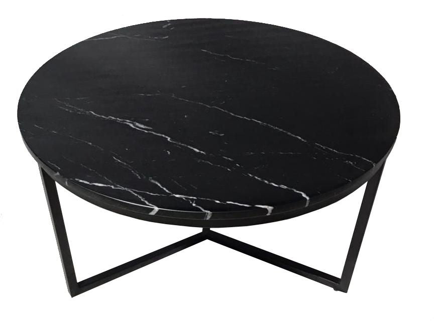 Duverger Marble - Salontafel - rond 74cm - marmer - zwart generfd -