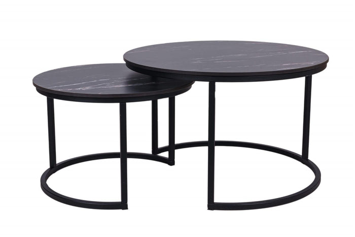 Ronde salontafel set Firenze XL 75 en 58 cm
