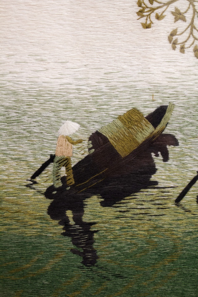 Reliving Aziatische Doek Geborduurd Met Zijdedraad - Reliving