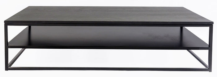 24Designs Salontafel Power - L140 X B70 X H38 - Zwart Eiken Tafelblad