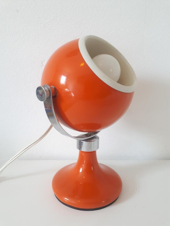 Reliving 70'S Spaceage Oranje Bollampje Design Bollamp Tulpvoet