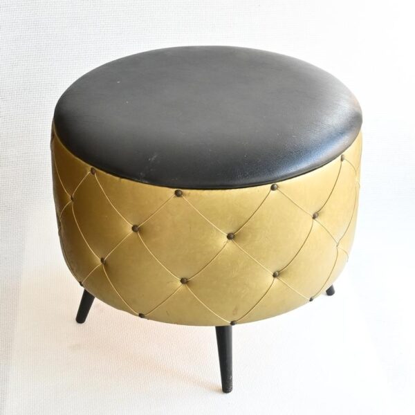 Reliving Vintage Poef Met Vakken Opbergruimte